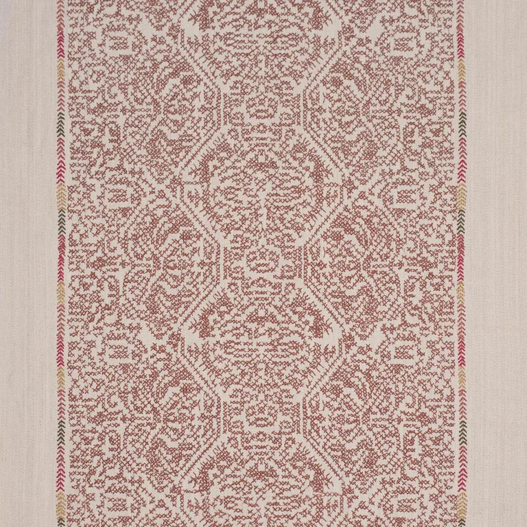Schumacher 87270 Orion Embroidery Clay fabric swatch