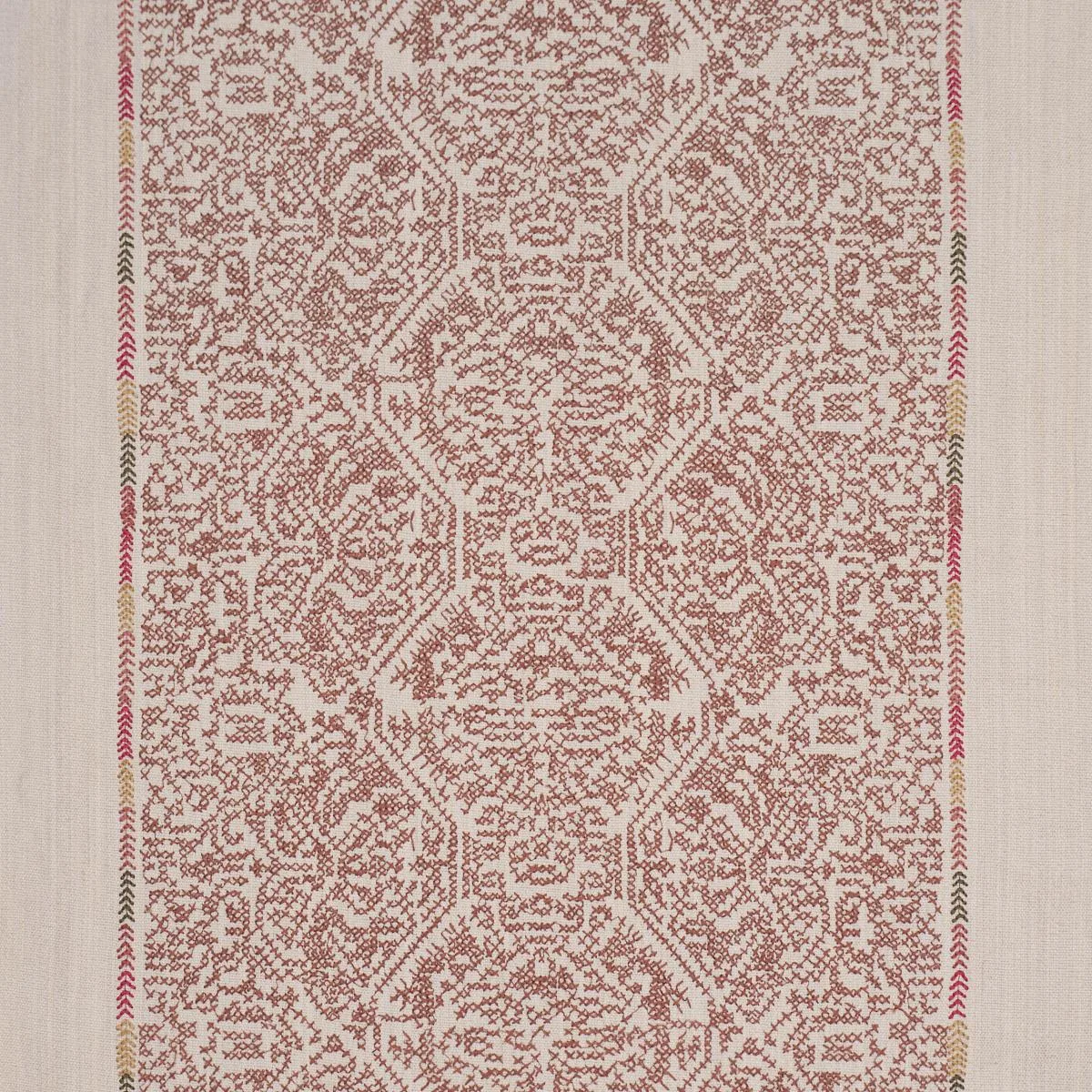 Schumacher 87270 Orion Embroidery Clay fabric swatch