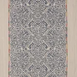 Schumacher 87271 Orion Embroidery Indigo fabric swatch
