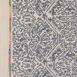 Schumacher 87271 Orion Embroidery Indigo fabric swatch