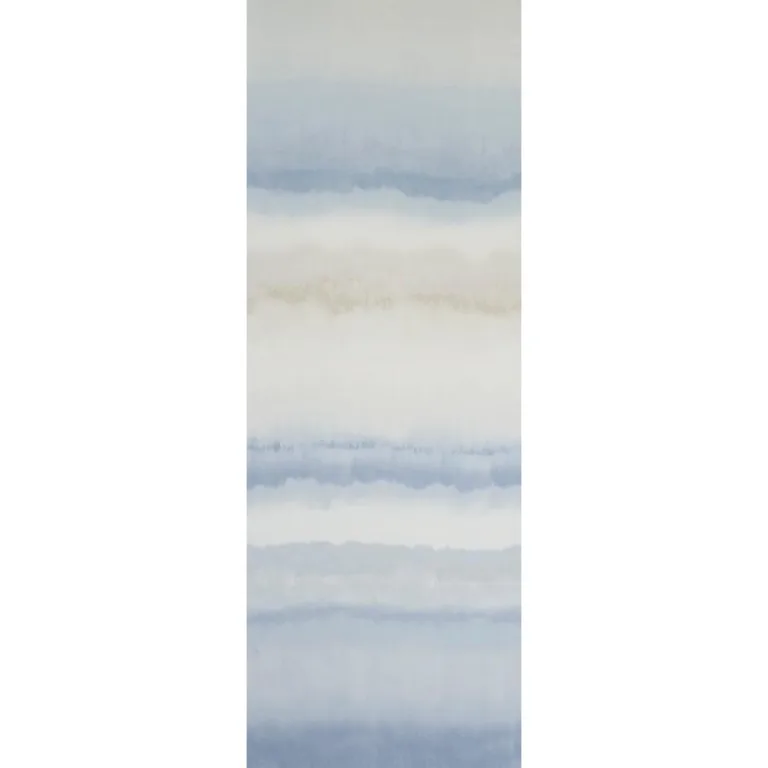 Schumacher 181580 Orissa Panel Blue & Natural fabric swatch