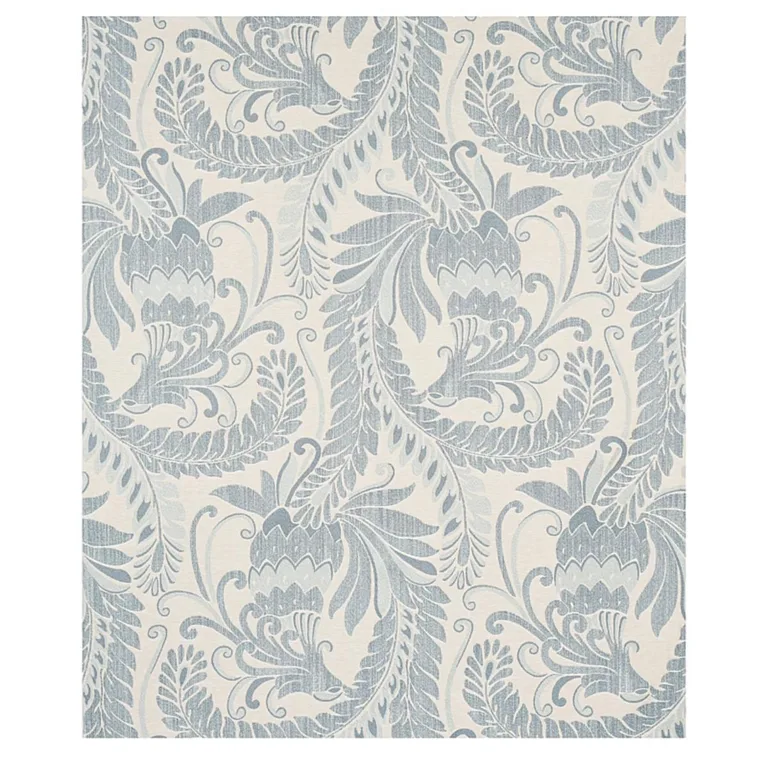 Schumacher 80641 Orley Jaquard Blue On Light Blue fabric swatch