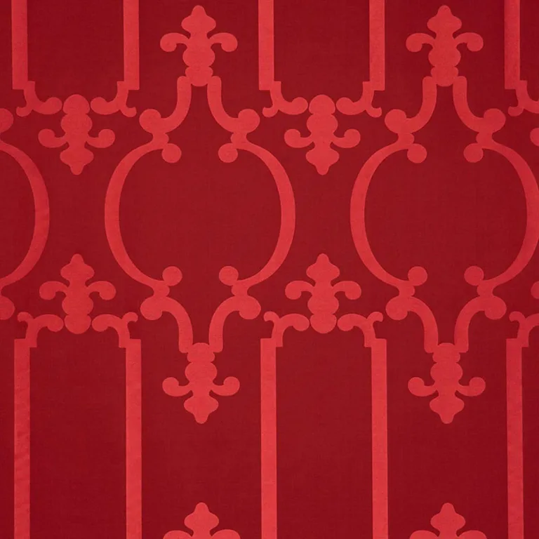 Schumacher 55864 Ornamental Silk Ruby Lacquer fabric swatch