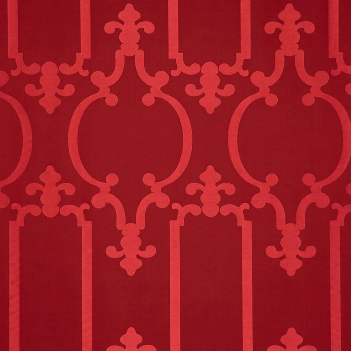 Schumacher 55864 Ornamental Silk Ruby Lacquer fabric swatch