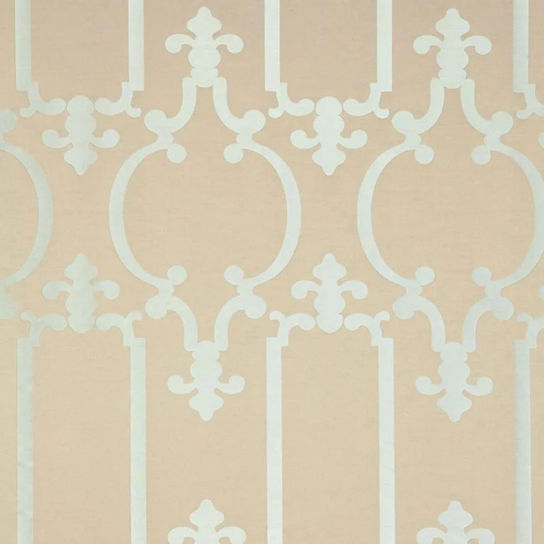 Schumacher 55860 Ornamental Silk Silvered Aqua fabric swatch