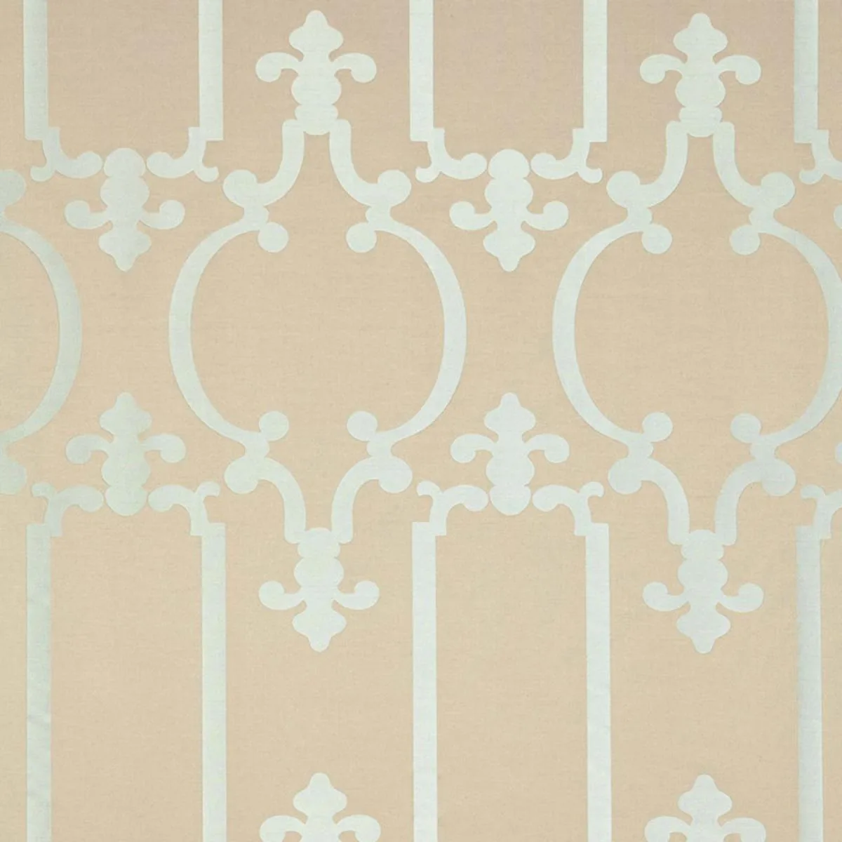Schumacher 55860 Ornamental Silk Silvered Aqua fabric swatch