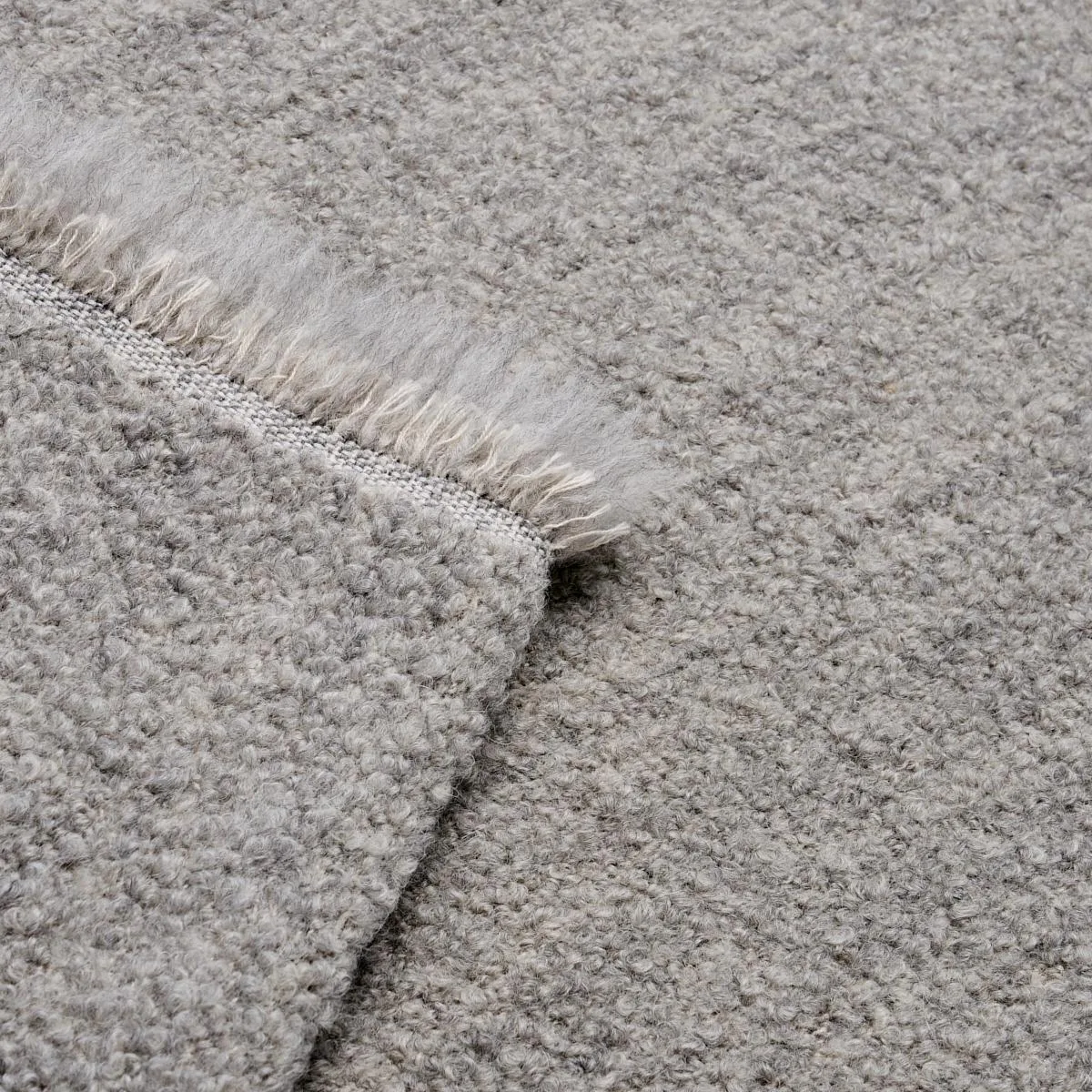 Schumacher 82052 Oskar Alpaca Wool Bouclé Grey fabric swatch