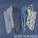 Schumacher 76081 Ostler Blue fabric swatch