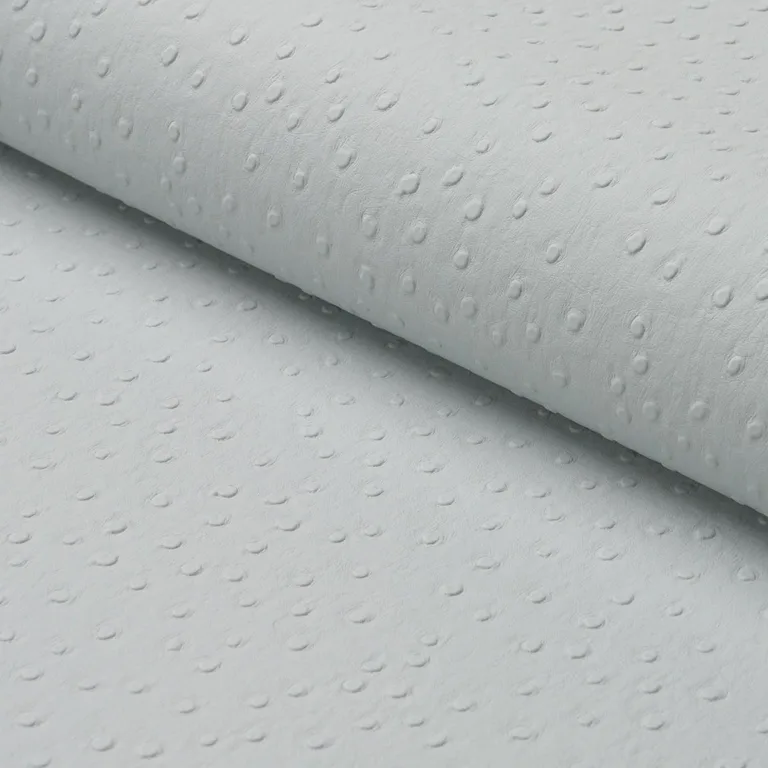 Schumacher 87282 Ostrich Vegan Leather Fog fabric swatch