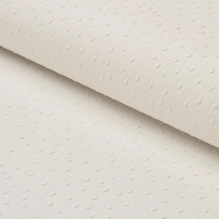 Schumacher 87280 Ostrich Vegan Leather Ivory fabric swatch