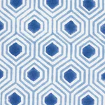 Schumacher 180370 Otis Hand Print Blue fabric swatch