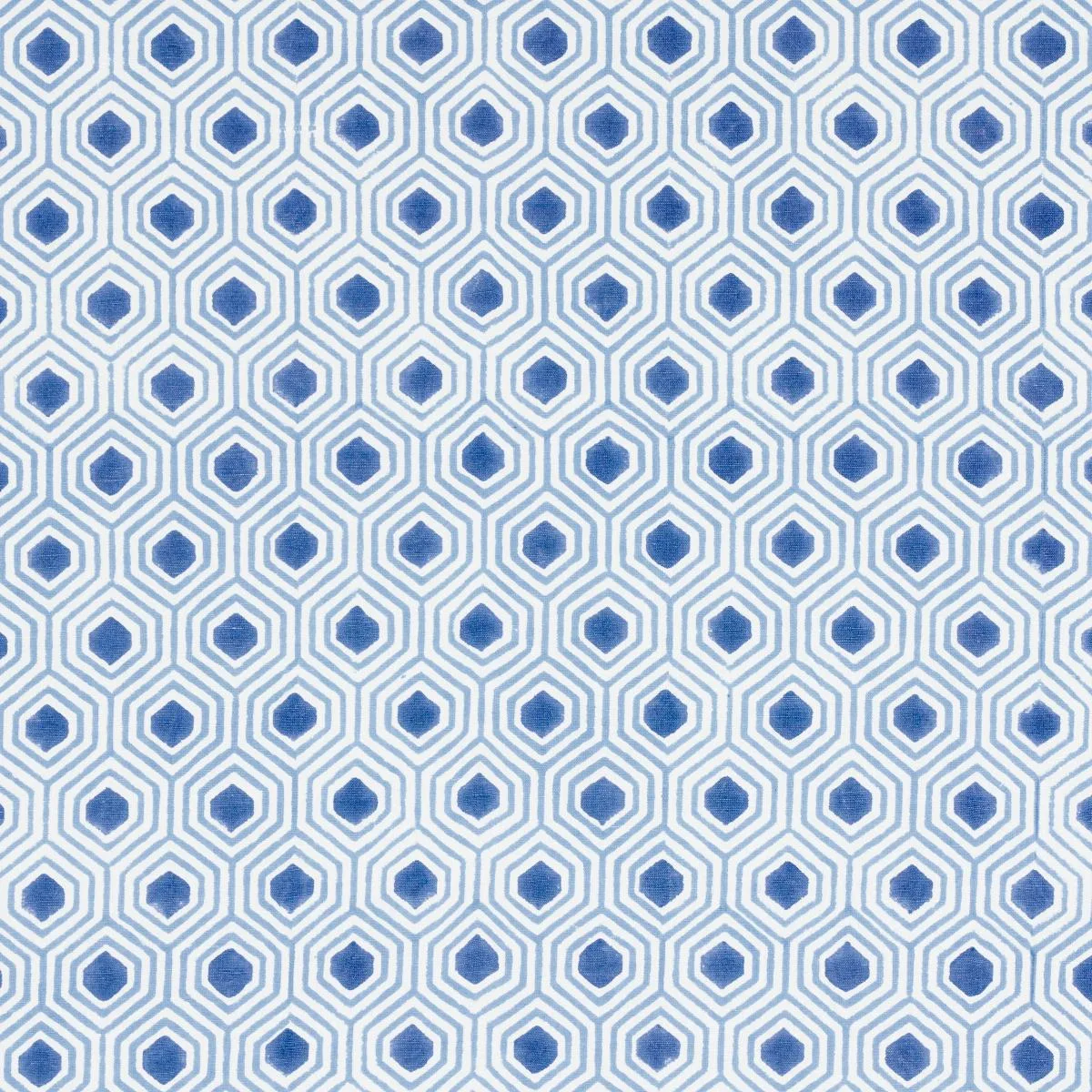 Schumacher 180370 Otis Hand Print Blue fabric swatch