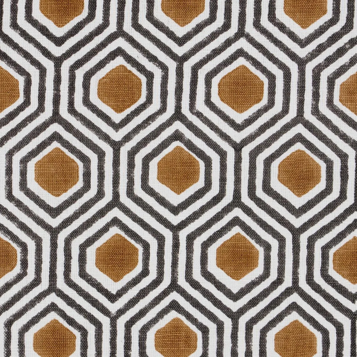 Schumacher 180373 Otis Hand Print Dark Neutral fabric swatch
