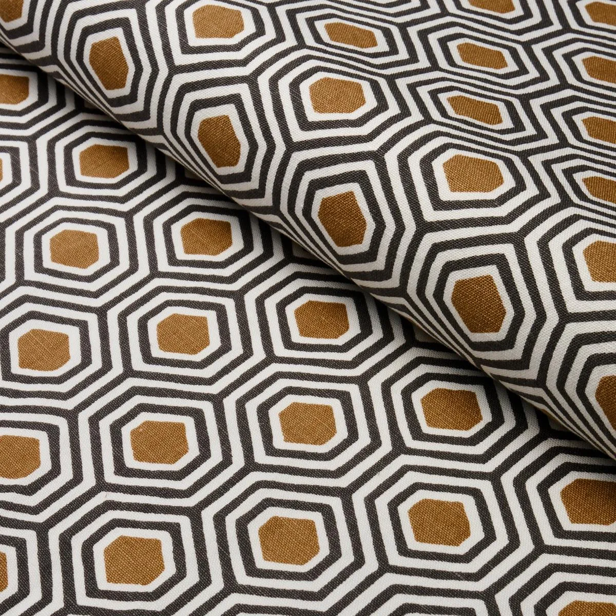 Schumacher 180373 Otis Hand Print Dark Neutral fabric swatch