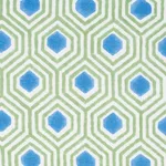 Schumacher 180371 Otis Hand Print Green & Blue fabric swatch