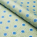 Schumacher 180371 Otis Hand Print Green & Blue fabric swatch