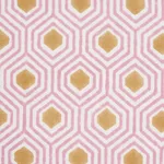 Schumacher 180372 Otis Hand Print Pink & Gold fabric swatch