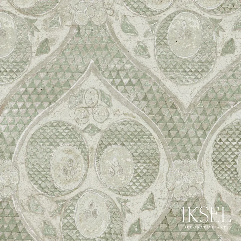Schumacher RF210CS01 Ottoman Crescents Original fabric swatch