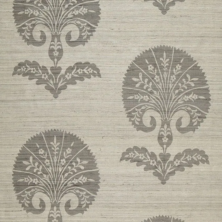 Schumacher 174652 Ottoman Flower Moonstone fabric swatch