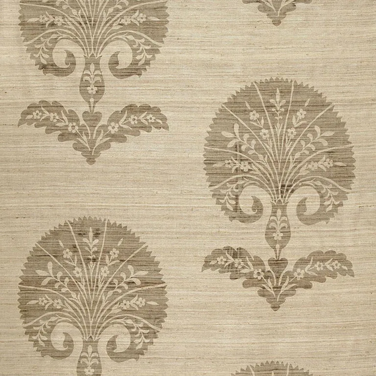 Schumacher 174650 Ottoman Flower Putty fabric swatch
