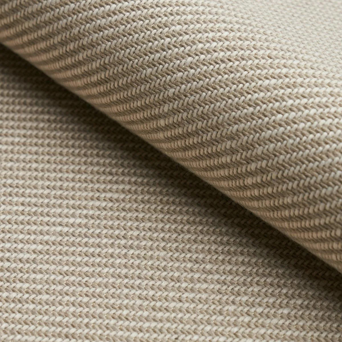 Schumacher 82581 Outdoor Heavyweight Twill Neutral fabric swatch