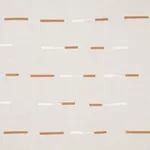 Schumacher 74030 Overlapping Dashes Hand Block Print Brown & White fabric swatch