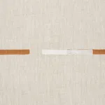 Schumacher 74030 Overlapping Dashes Hand Block Print Brown & White fabric swatch