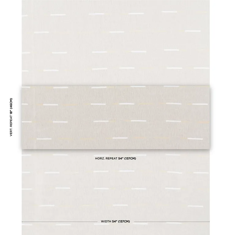Schumacher 74033 Overlapping Dashes Hand Block Print Buff fabric swatch