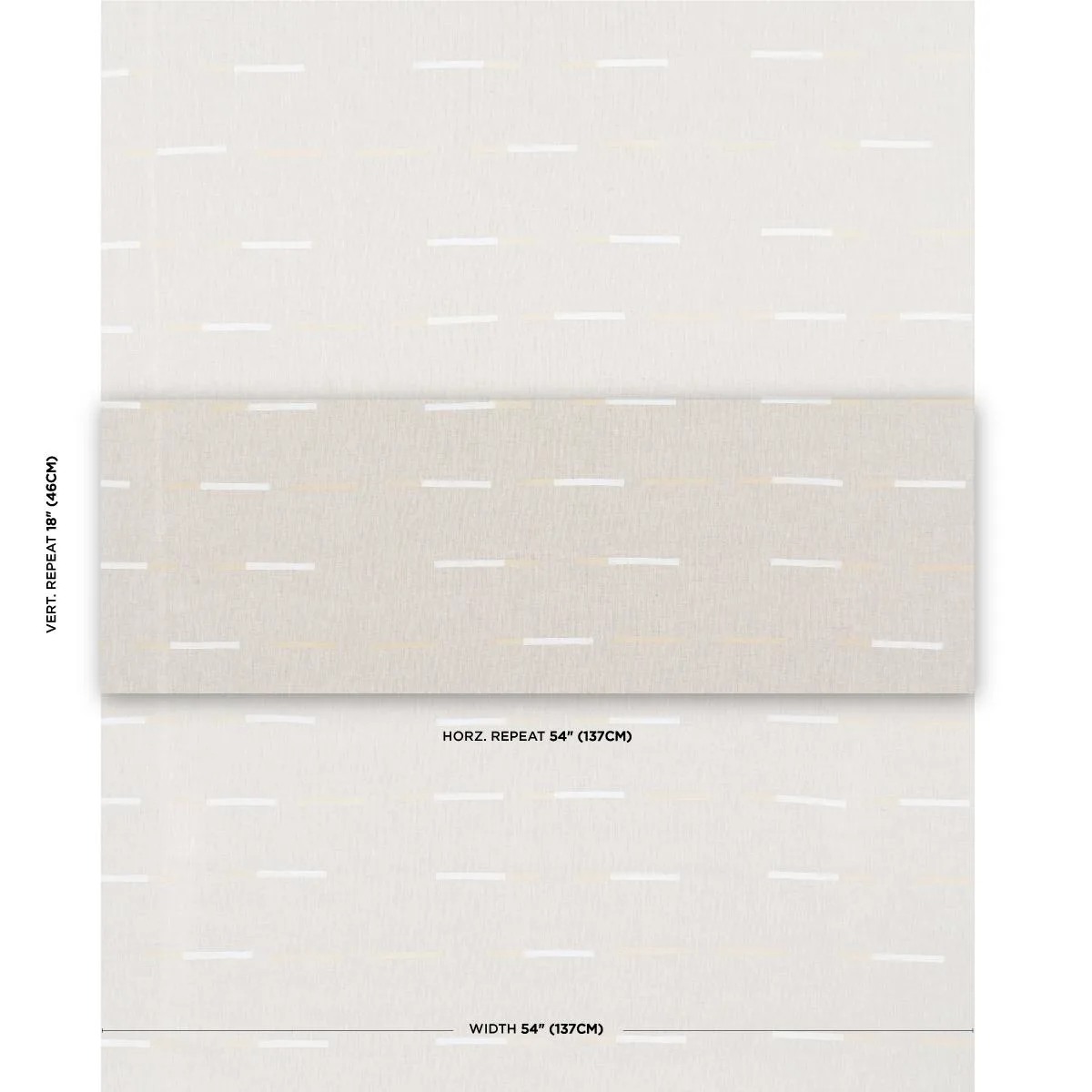 Schumacher 74033 Overlapping Dashes Hand Block Print Buff fabric swatch