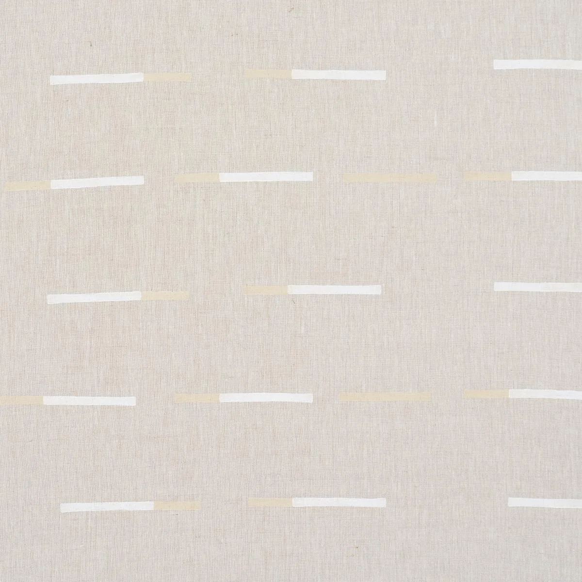 Schumacher 74033 Overlapping Dashes Hand Block Print Buff fabric swatch