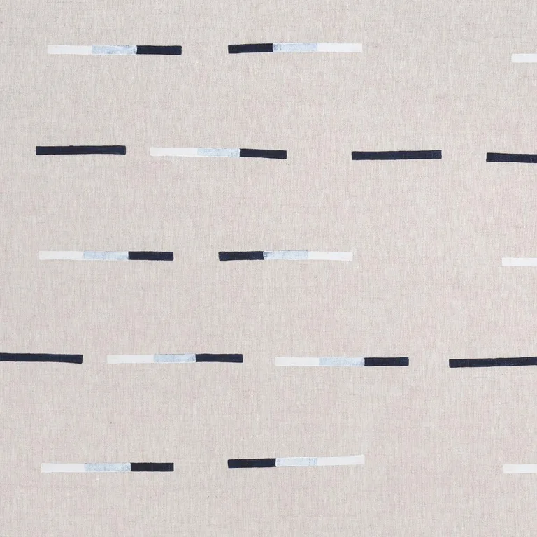 Schumacher 74031 Overlapping Dashes Hand Block Print Navy fabric swatch