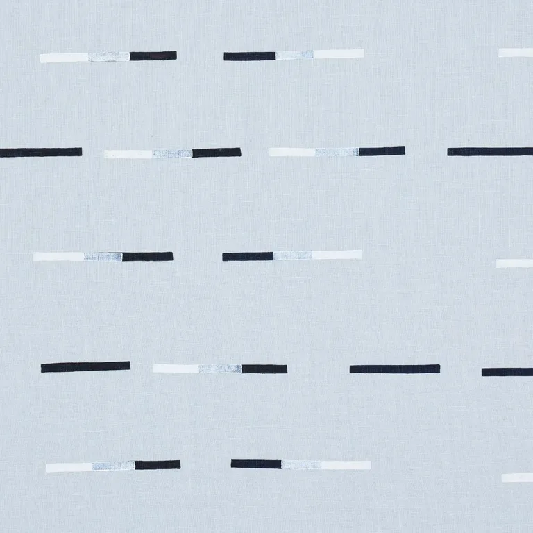 Schumacher 74032 Overlapping Dashes Hand Block Print Sky fabric swatch