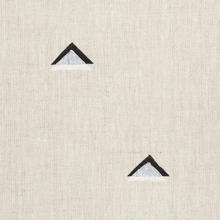 Schumacher 74020 Overlapping Triangles Hand Print Black & White fabric swatch