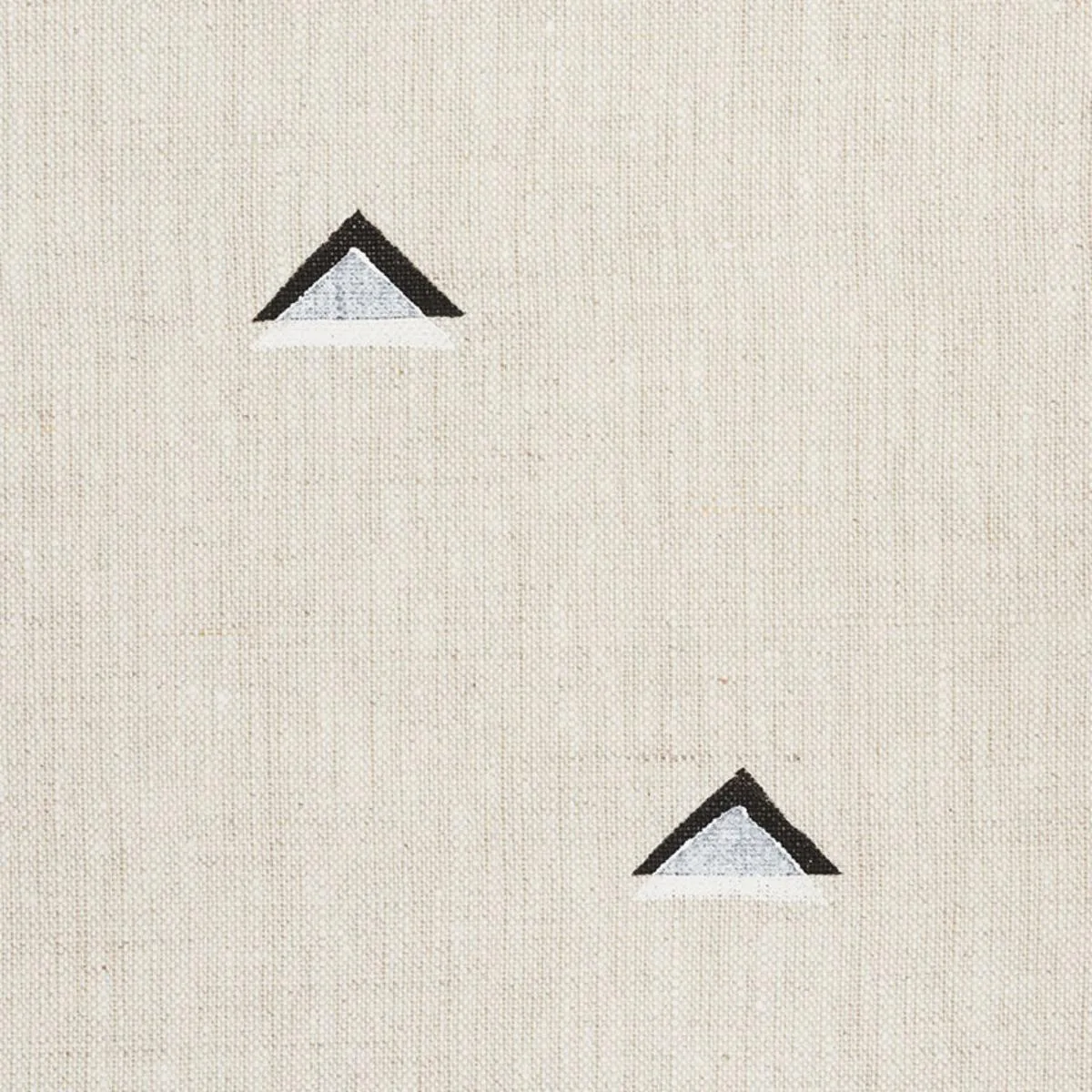 Schumacher 74020 Overlapping Triangles Hand Print Black & White fabric swatch