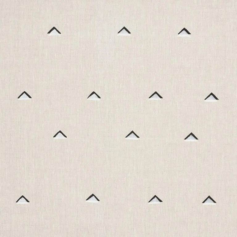 Schumacher 74020 Overlapping Triangles Hand Print Black & White fabric swatch