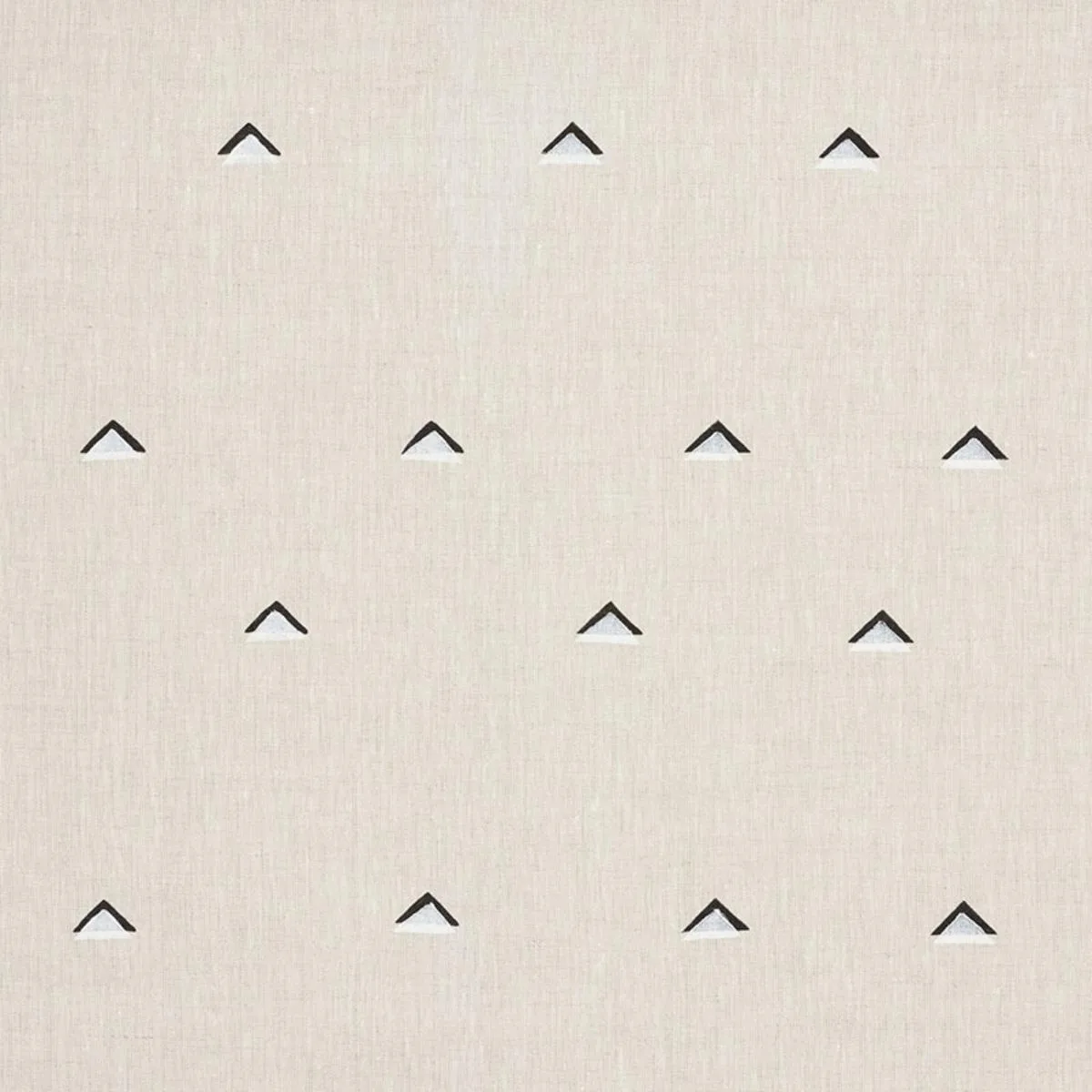 Schumacher 74020 Overlapping Triangles Hand Print Black & White fabric swatch