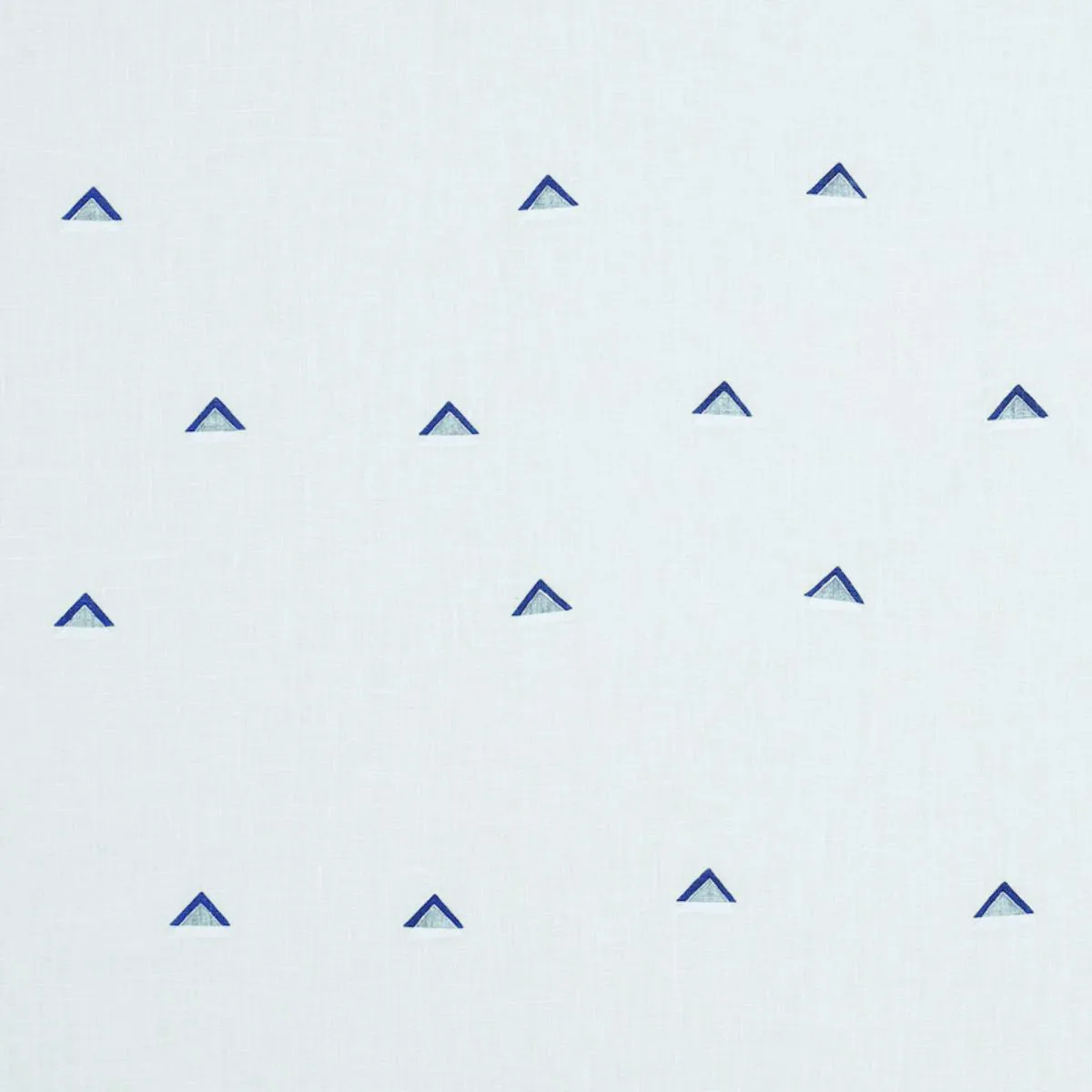 Schumacher 74021 Overlapping Triangles Hand Print Navy & White fabric swatch