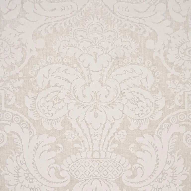 Schumacher 174600 Padova Damask Natural Ivory fabric swatch