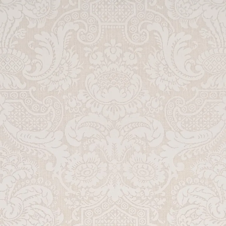 Schumacher 174600 Padova Damask Natural Ivory fabric swatch