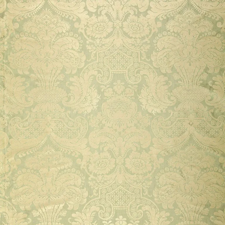 Schumacher 174420 Padova Damask Print Sea Glass fabric swatch