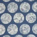Schumacher 183181 Painted Circles Indigo fabric swatch