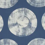 Schumacher 183181 Painted Circles Indigo fabric swatch