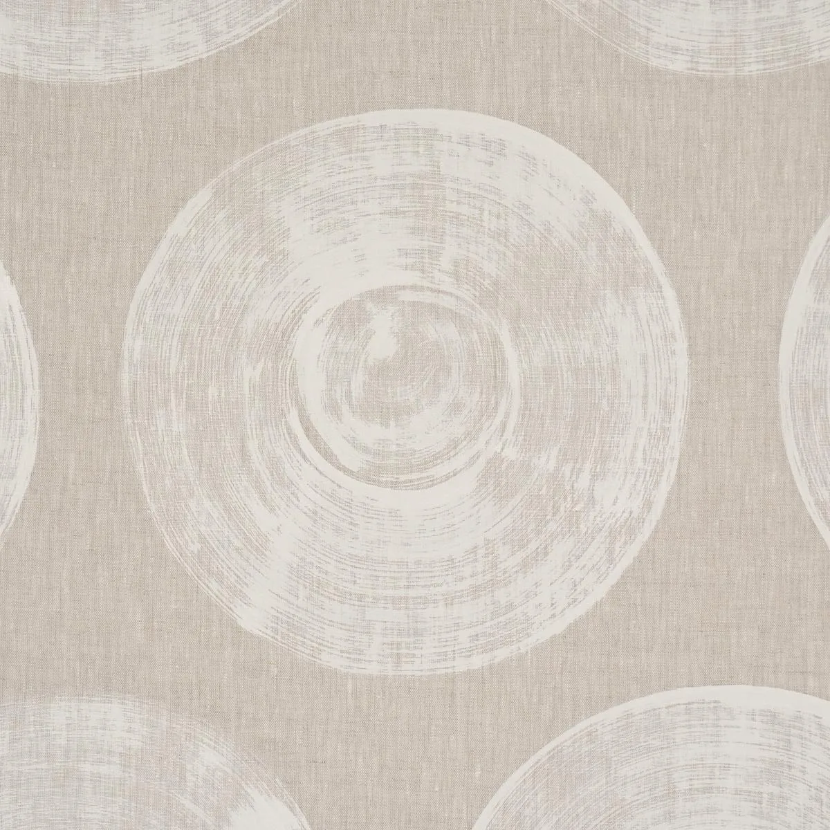 Schumacher 183180 Painted Circles Neutral fabric swatch