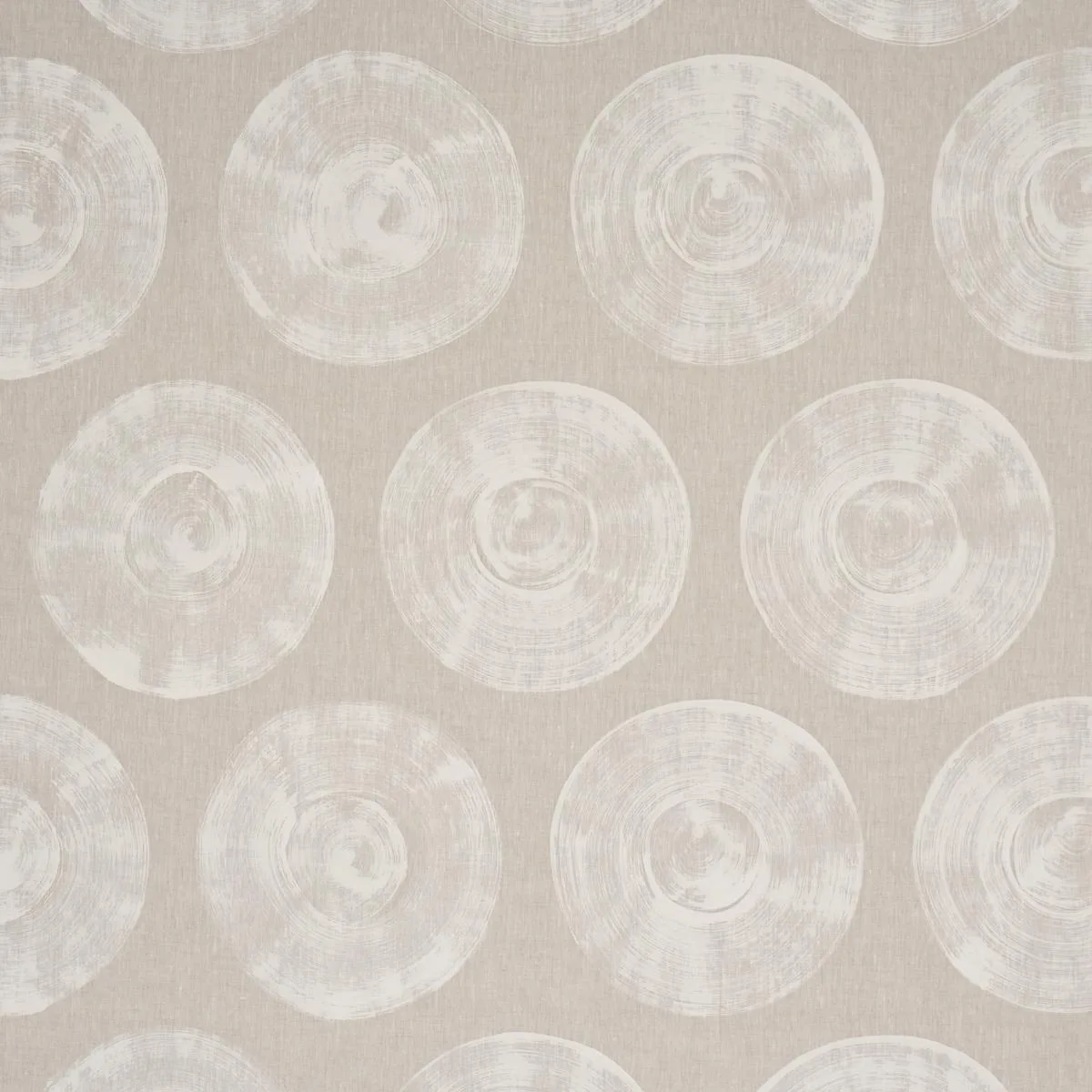 Schumacher 183180 Painted Circles Neutral fabric swatch