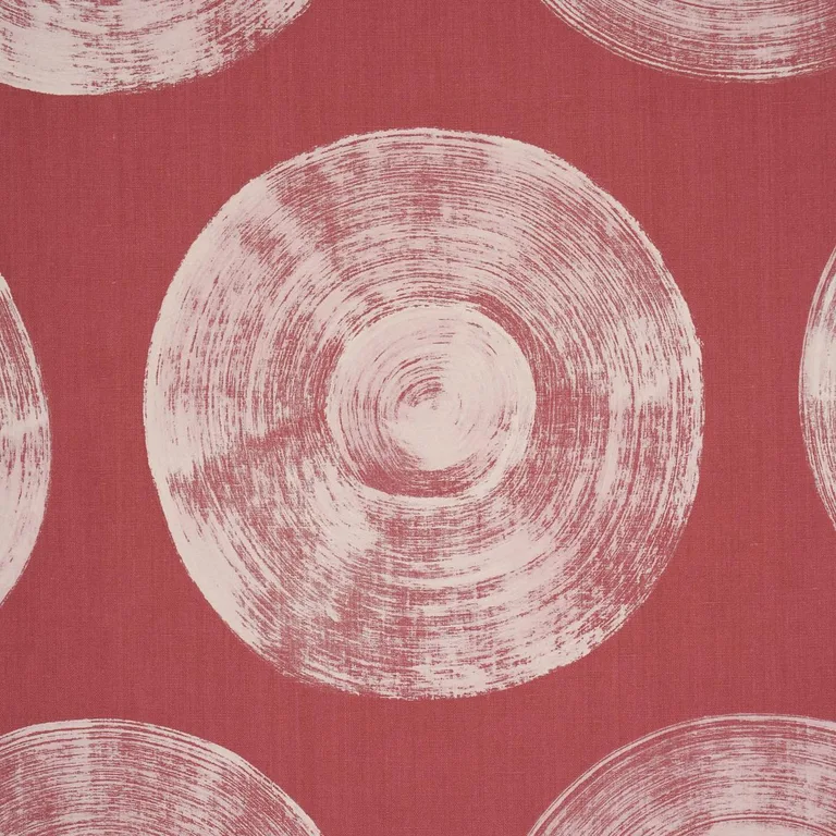 Schumacher 183182 Painted Circles Red fabric swatch