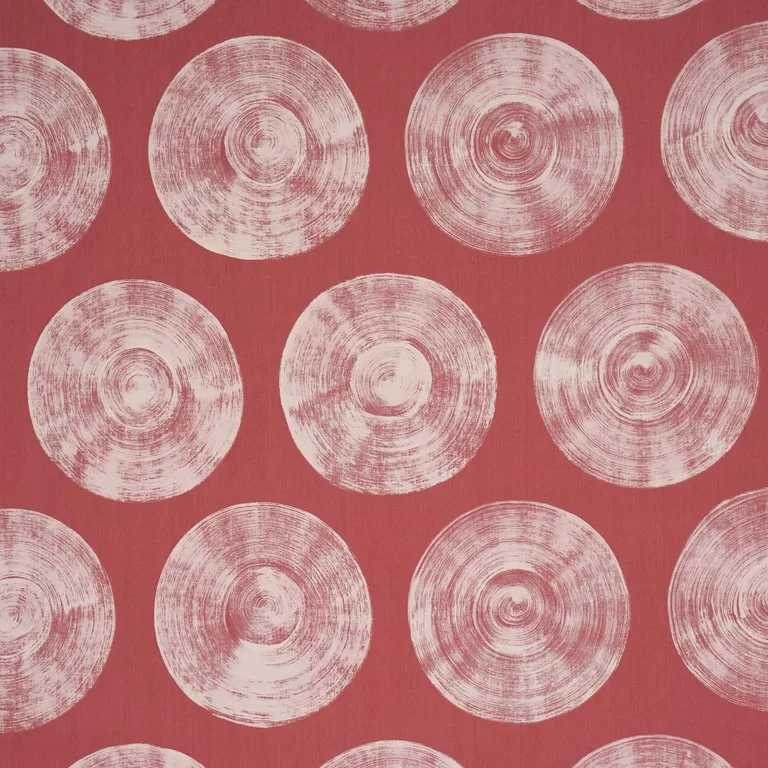 Schumacher 183182 Painted Circles Red fabric swatch