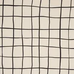 Schumacher 180290 Painterly Windowpane Black fabric swatch