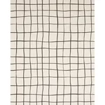 Schumacher 180290 Painterly Windowpane Black fabric swatch