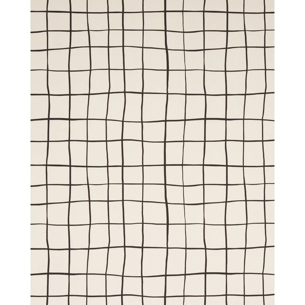 Schumacher 180290 Painterly Windowpane Black fabric swatch