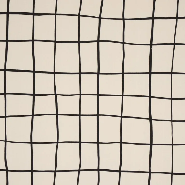 Schumacher 180290 Painterly Windowpane Black fabric swatch